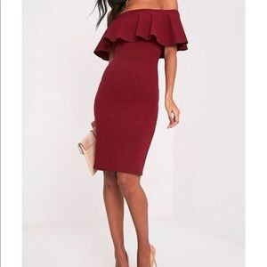 PRETTYLITTLETHING BURGUNDY DRESS